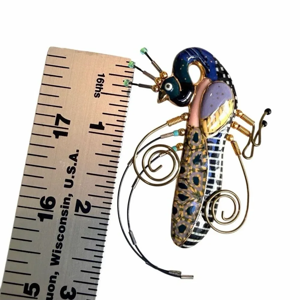 Jewelry 10 Whimsical Peacock Porcelain Art Brooch